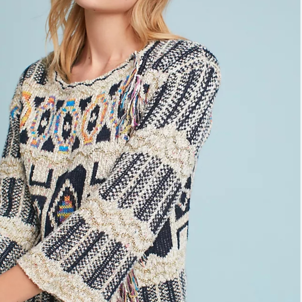 💕💕Anthropologie Spectra Moth sweater XS multi color